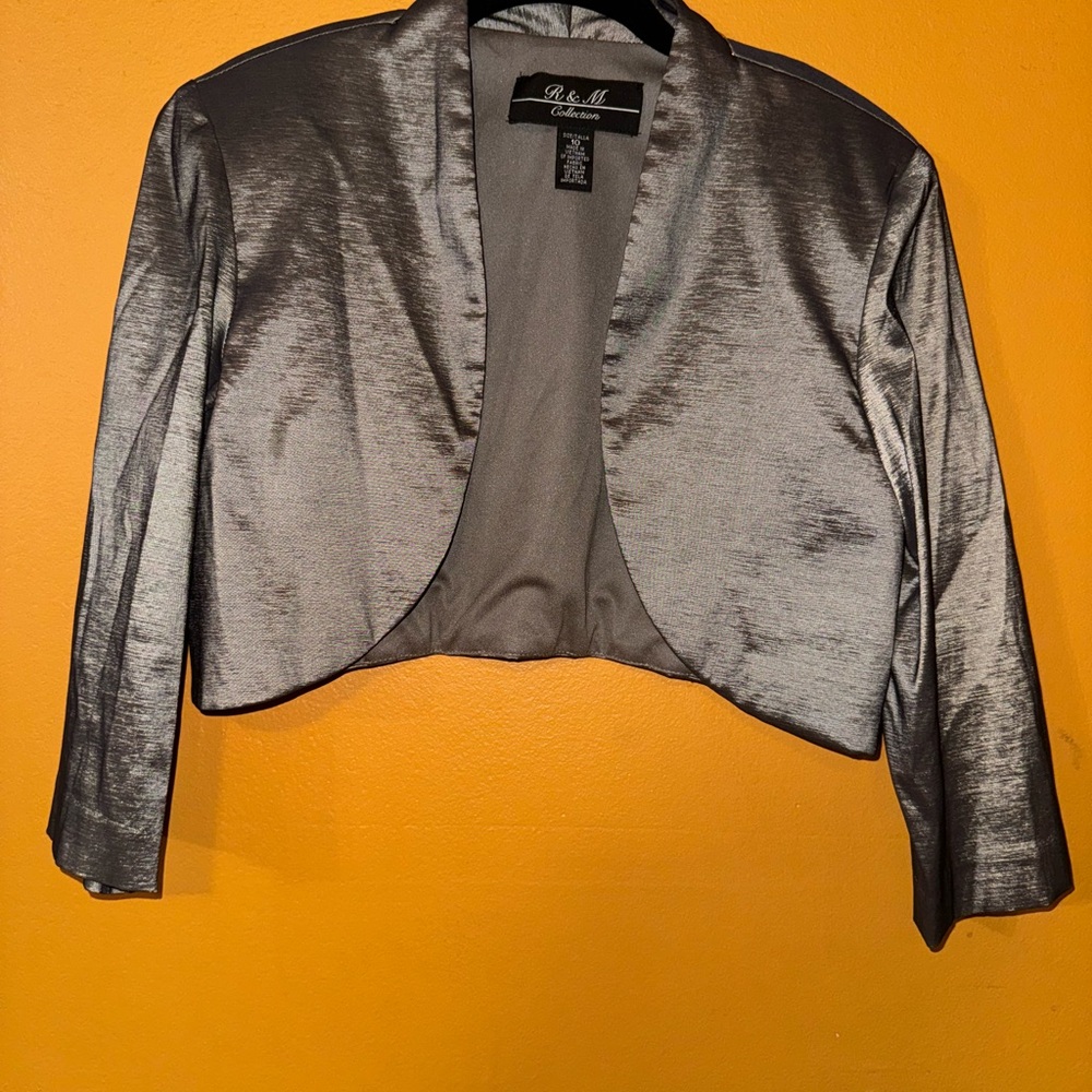 R&M Richards Metallic Silver Blazer